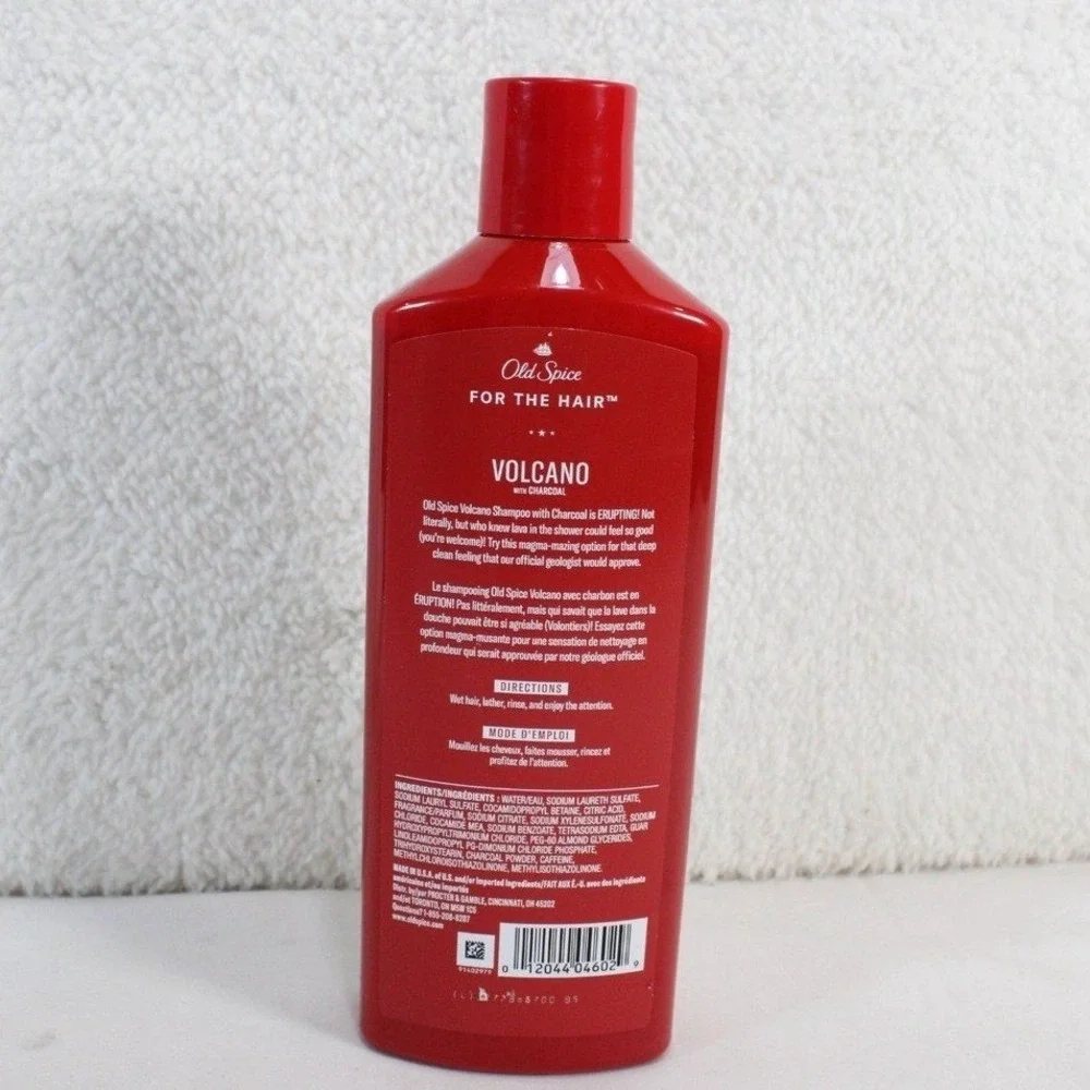 Old Spice Shampoo Lot 4 Fiji Coconut 2-in-1 & Volcano Charcoal 13.5oz Bottles